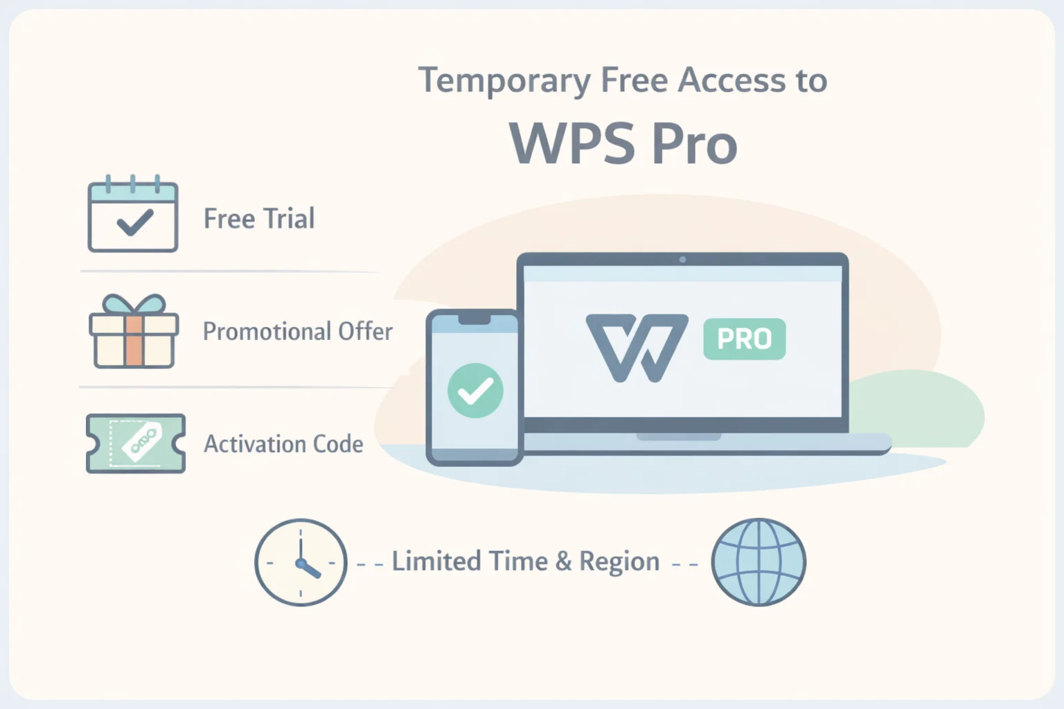 How to Temporarily Use WPS Pro Through Official Trials and Codes